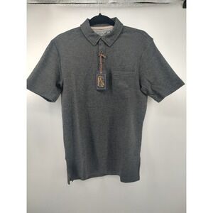 Frontier Threads Men's Short Sleeve Textured Microstriped Waffle Polo Shirt -NWT